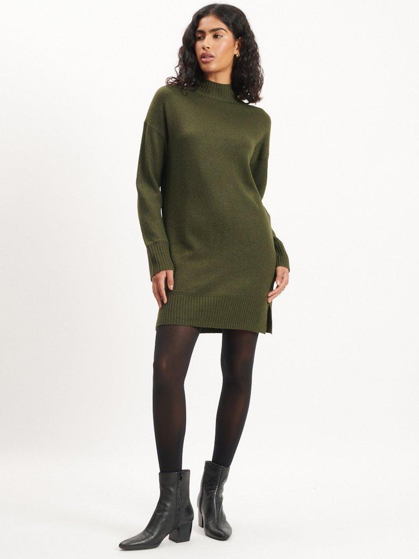 Nobody's Child Roll Neck Jumper Mini Dress, Green