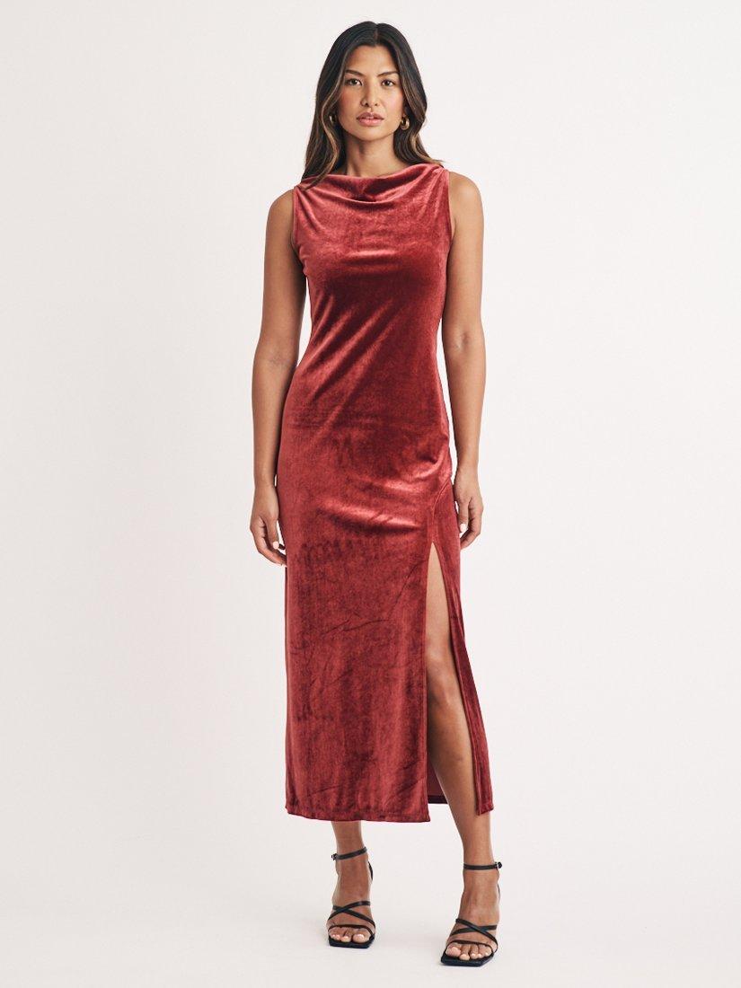 John lewis red velvet dress best sale