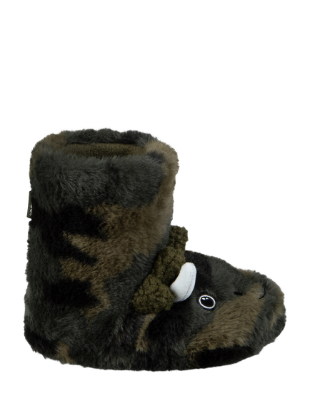 totes Kids' Dino Boot Slippers, Khaki, Khaki