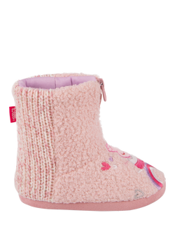 totes Peppa Pig Bootie Slippers, Pink, Pink