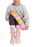 totes Kids' Unicorns & Zig Zag Stripes Slipper Socks, Pack of 2, Multi