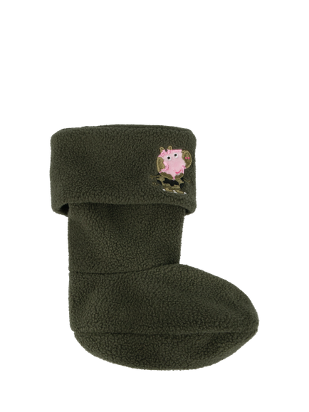 totes George Pig Wellington Boot Liner Socks, Green, George