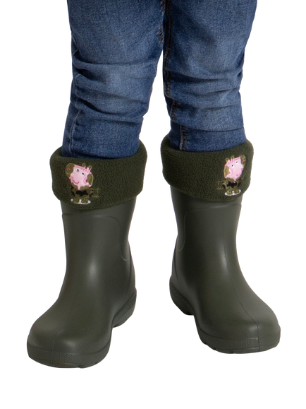 totes George Pig Wellington Boot Liner Socks, Green - view 2, George