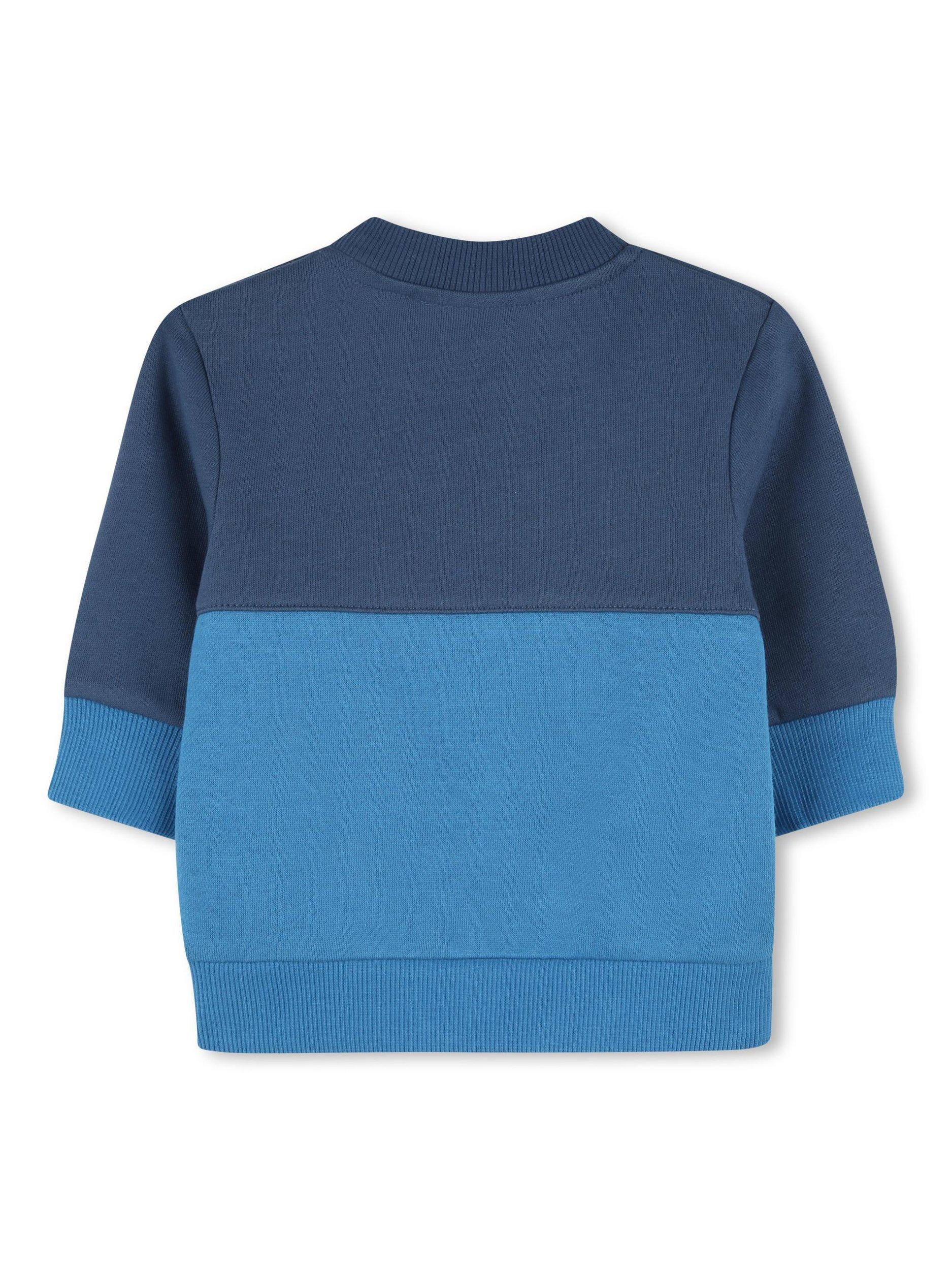 Product image 2 of 2, which shows Timberland Baby Logo Colour Block Sweatshirt, Blue/Navy, 6 months