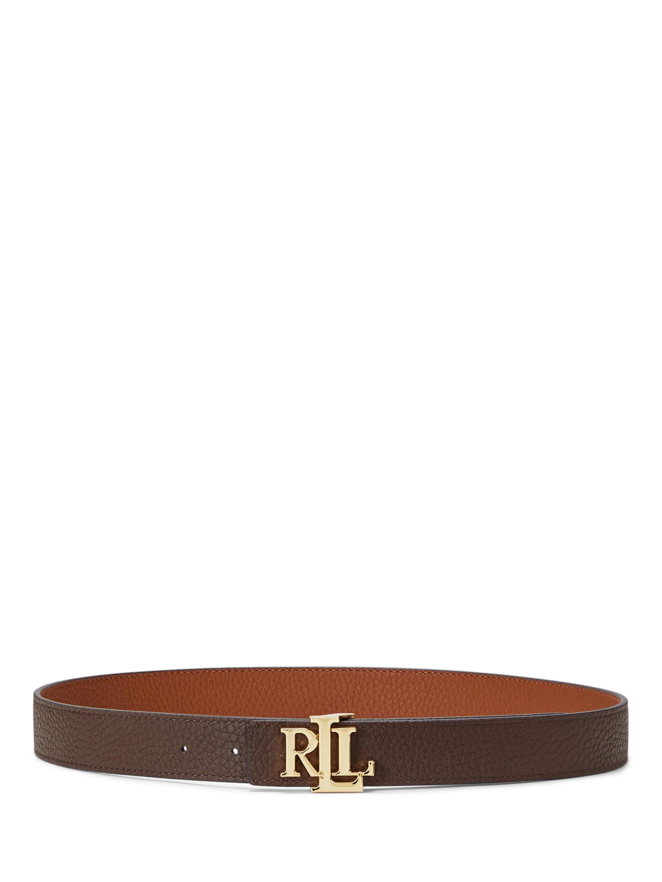 Product image 2 of 3, which shows Lauren Ralph Lauren 30 Reversible Leather Belt, Tan/Dark Brown, S
