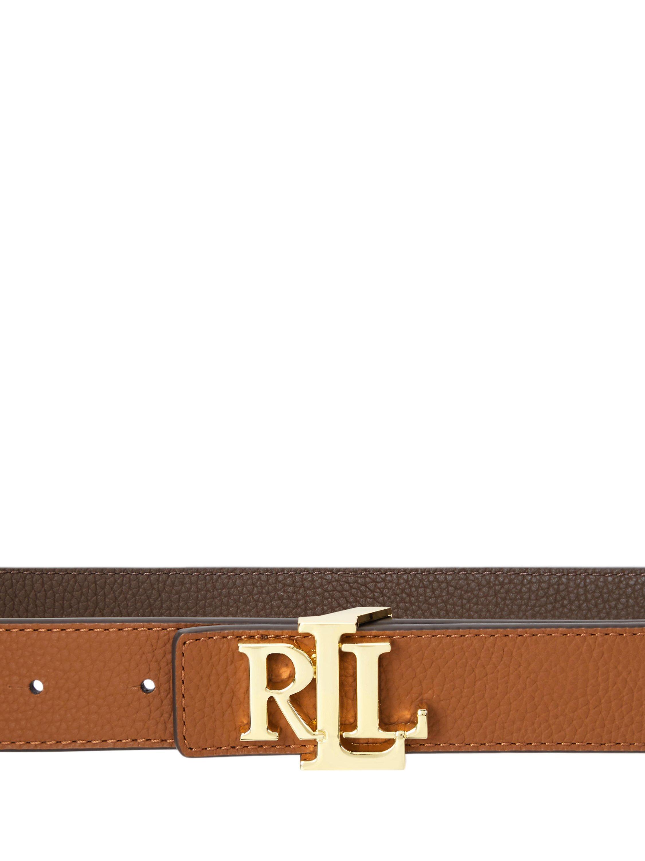 Product image 3 of 3, which shows Lauren Ralph Lauren 30 Reversible Leather Belt, Tan/Dark Brown, S