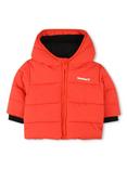 Timberland Baby Water Repellent Hooded Puffer Jacket, Tangello