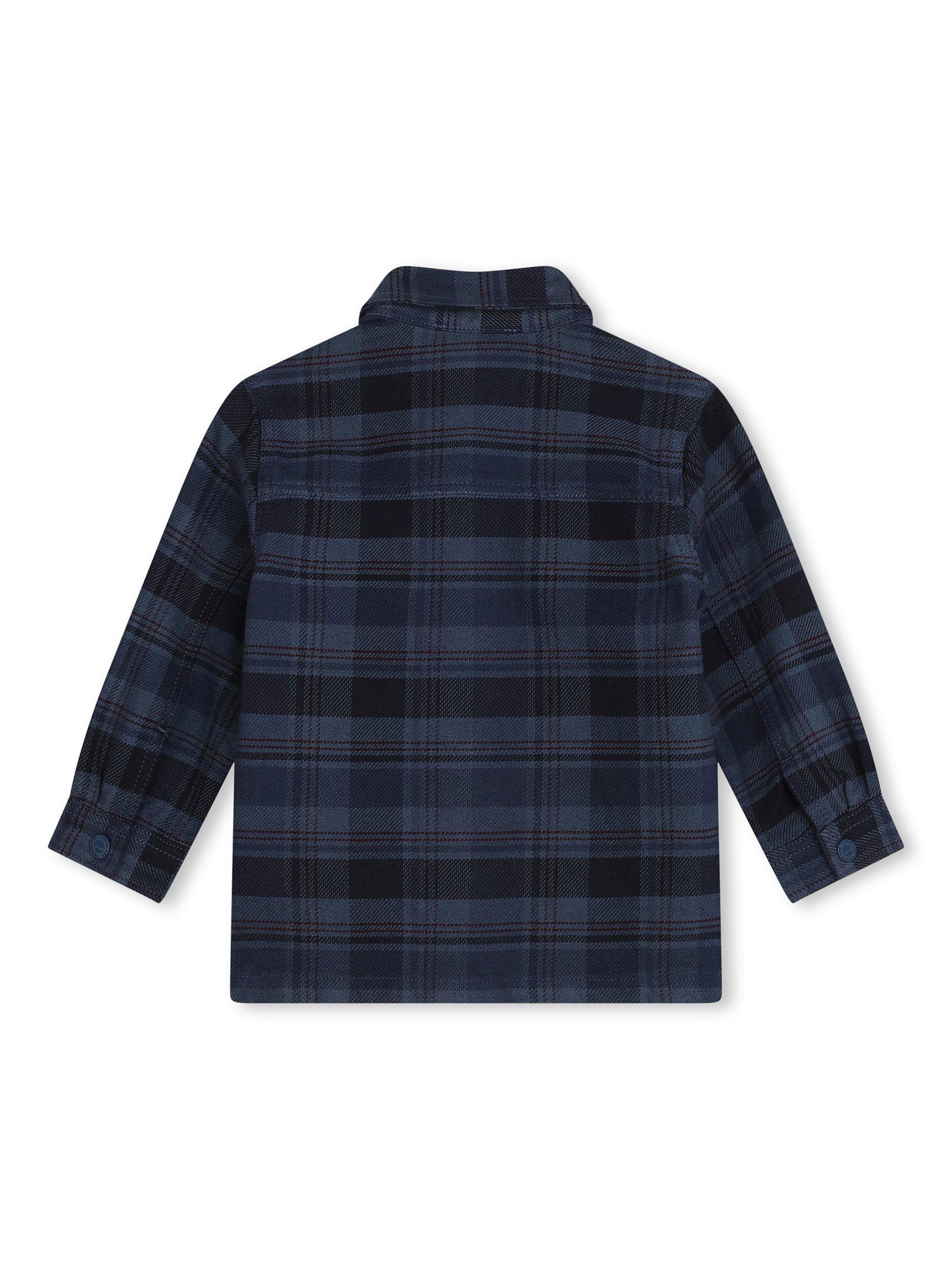 Product image 2 of 2, which shows Timberland Baby Check Cotton Twill Shirt, Navy/Multi, 6 months