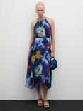 Mango Nice Floral Pleated Midi Dress, Multi