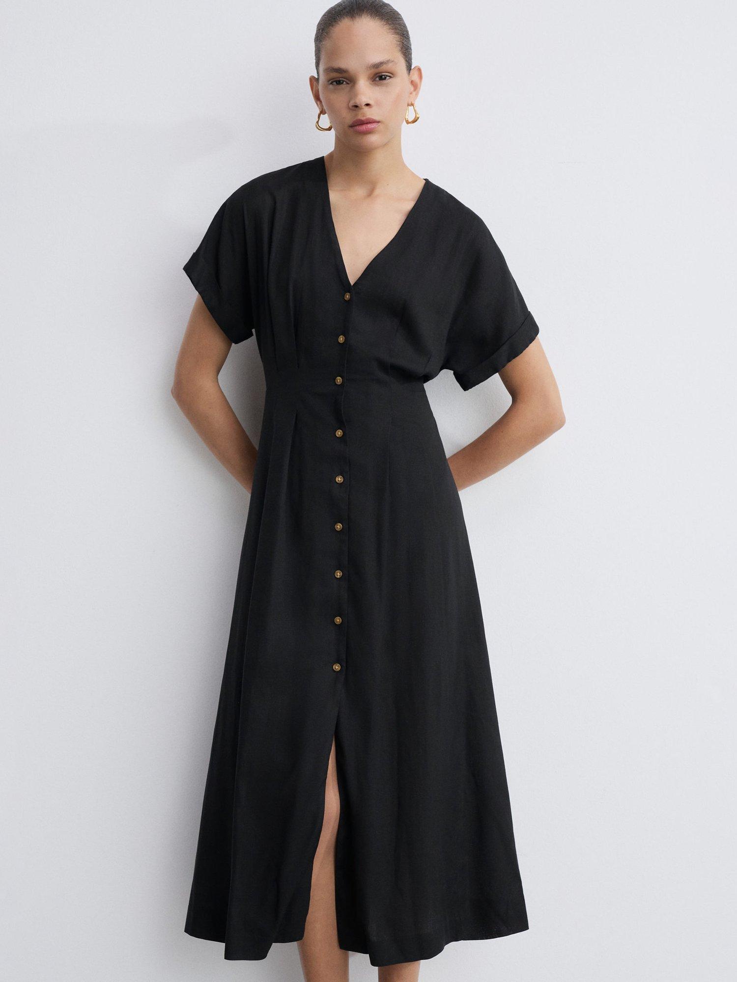 Mango Pili Shirt Dress, Black