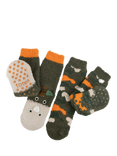 totes Kids' Dinosaur & Camouflage Slipper Socks, Pack of 2, Multi