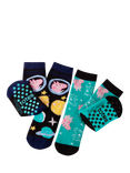 totes Kids' George Pig Slipper Socks, Pack of 2