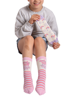 totes Kids' Peppa Pig Slipper Socks, Pack of 2 - view 2, Peppa