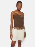 Jigsaw Lace Trim Modal Vest, Ganache