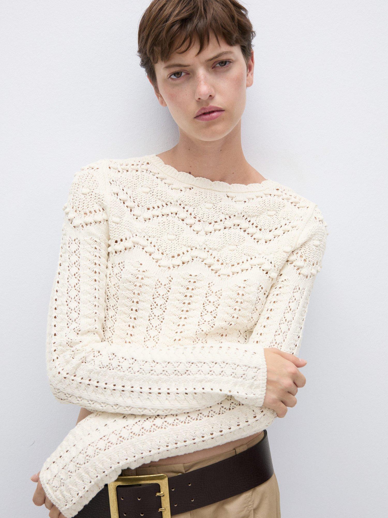 Mango crochet jumper hotsell