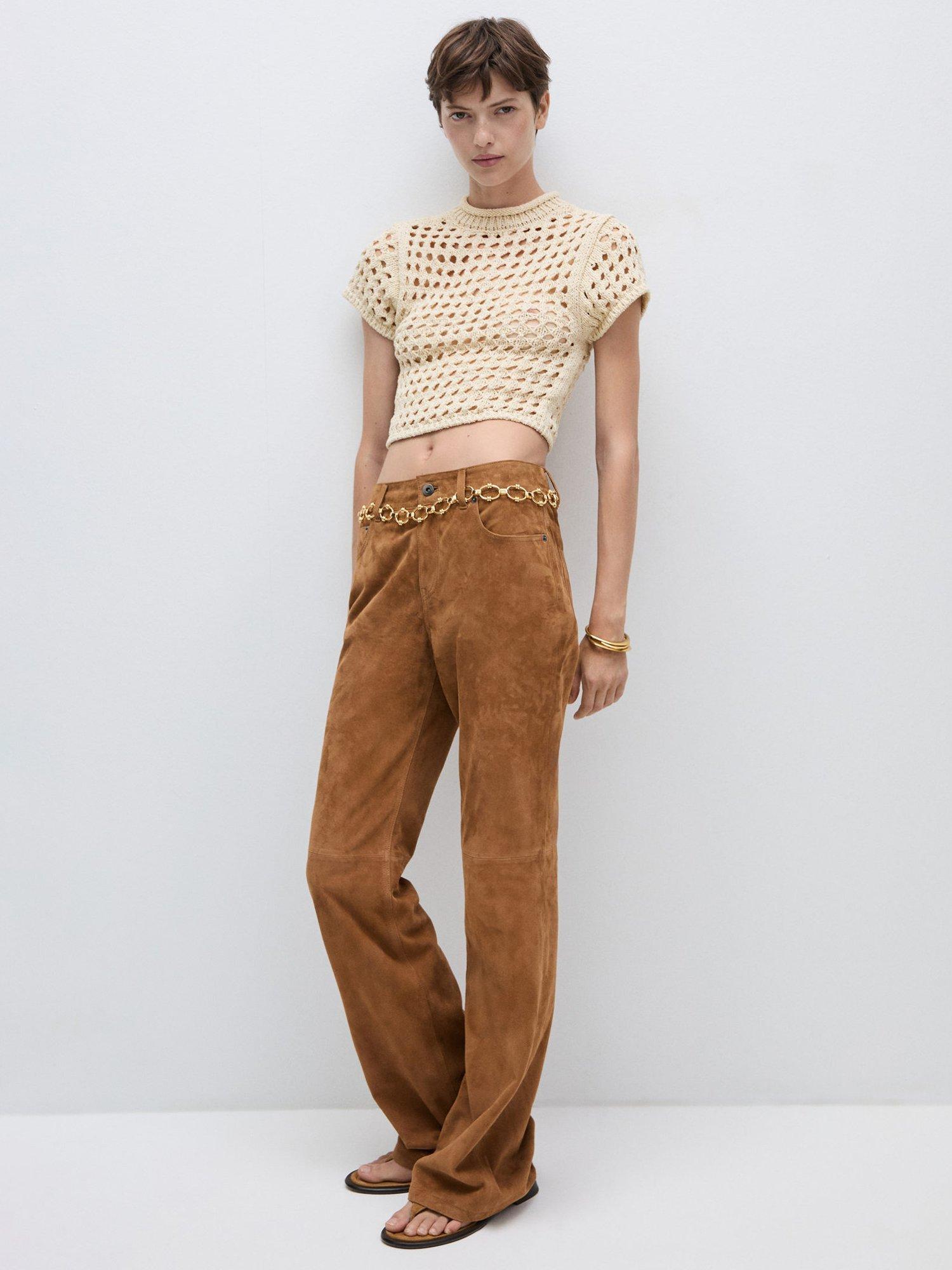 Product image 2 of 7, which shows Mango More Open Knit Jumper, Light Beige, S