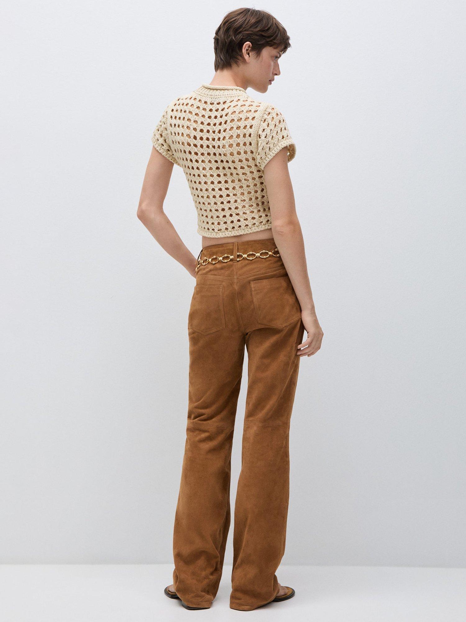 Product image 4 of 7, which shows Mango More Open Knit Jumper, Light Beige, S