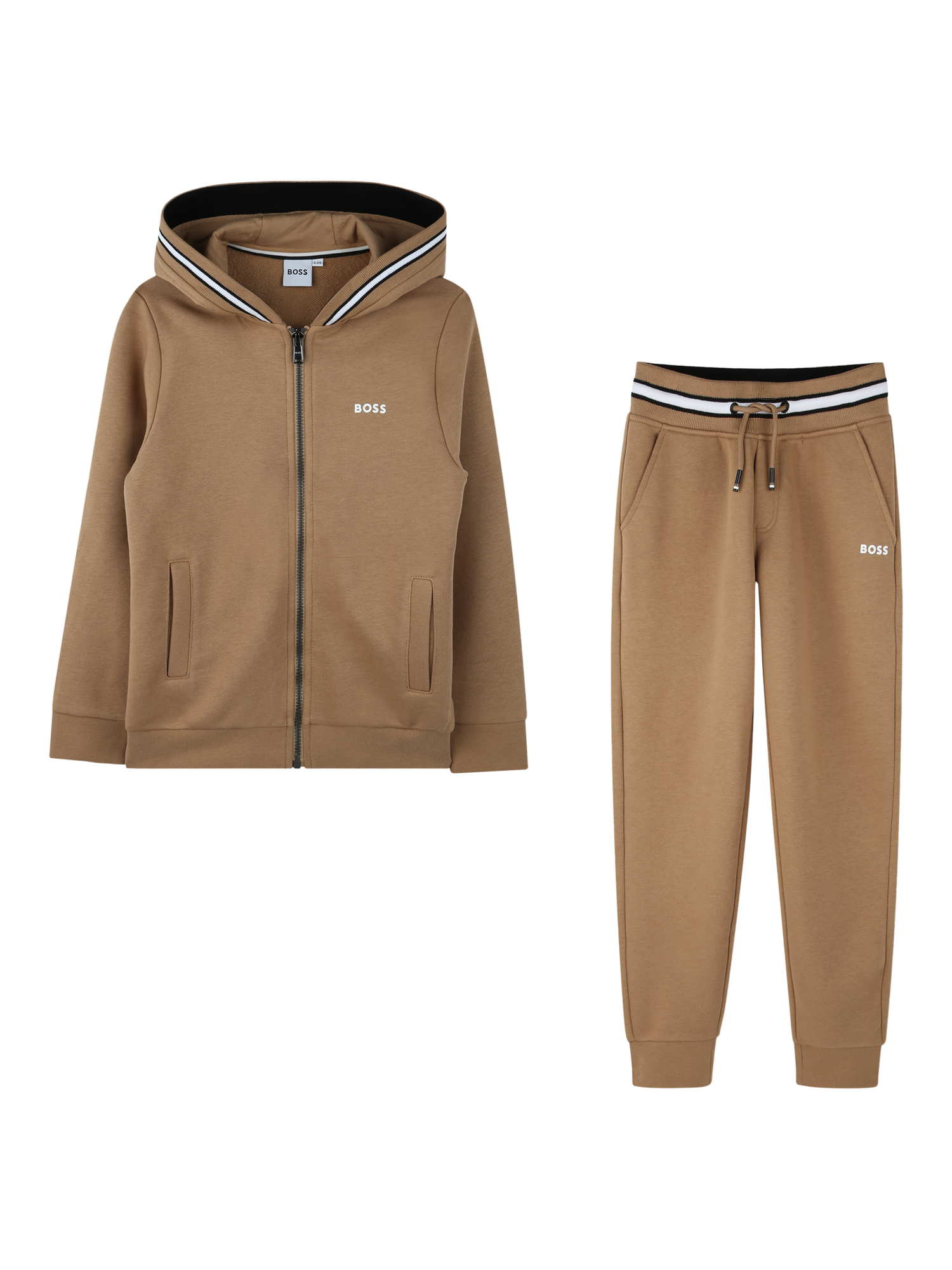 HUGO BOSS Kids' Hooded Cardigan & Joggers Set, Cookie