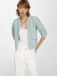 Mango Aqua Knitted Jacket, Aqua