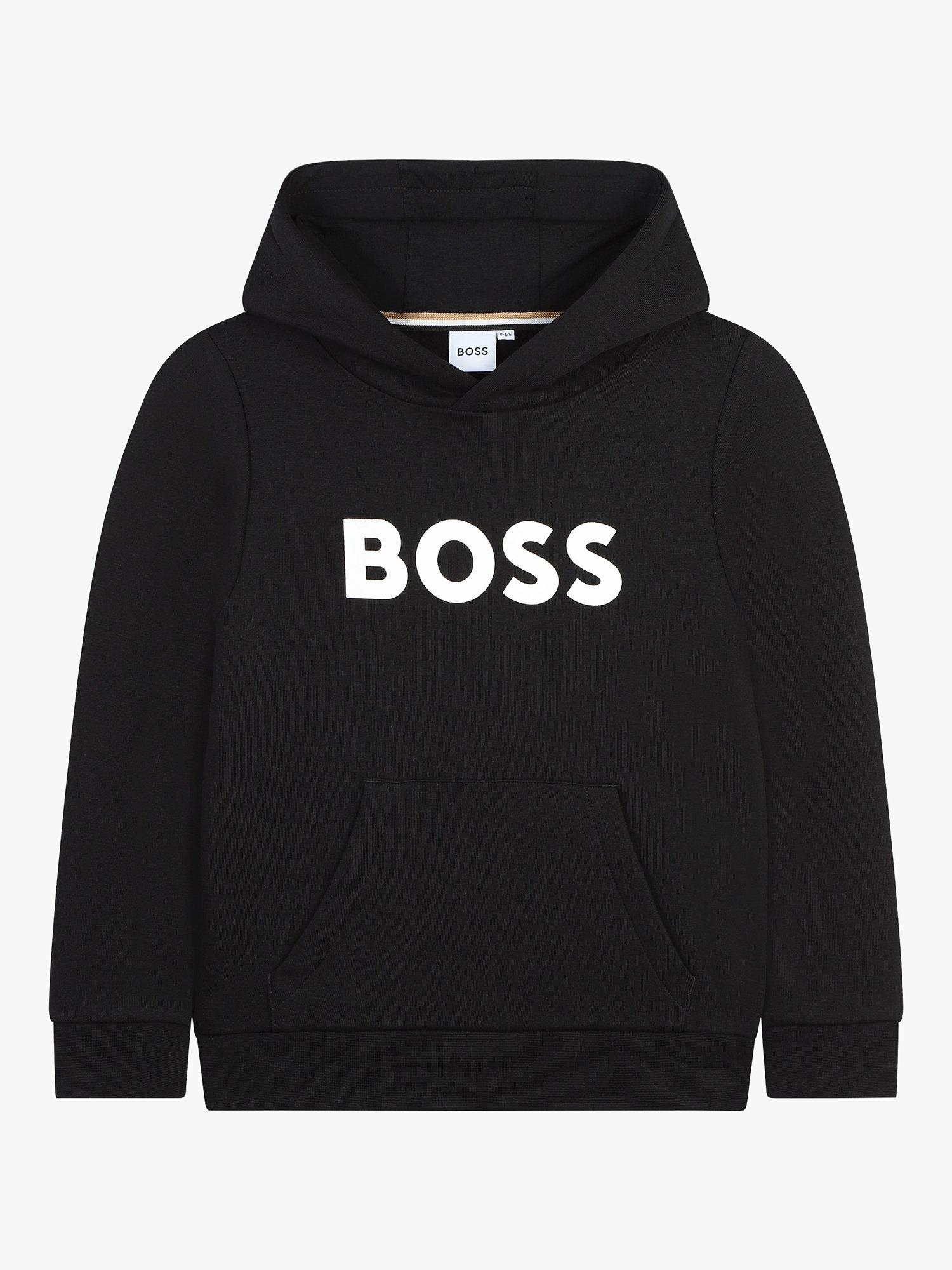 Product image 1 of 2, which shows HUGO BOSS Kids' Logo Hoodie, Black, 8 years