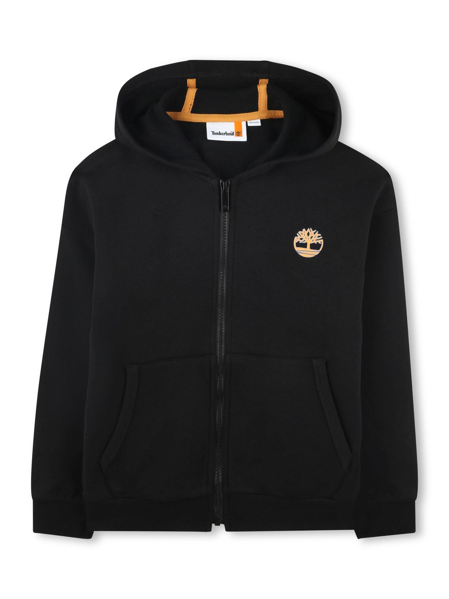 Product image 1 of 2, which shows Timberland Kids' Logo Zipped Hoodie, Black, 4 years
