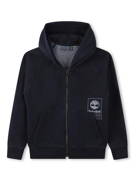 Timberland Kids' Logo Zipped Hoodie, Dark Navy, Dark Navy