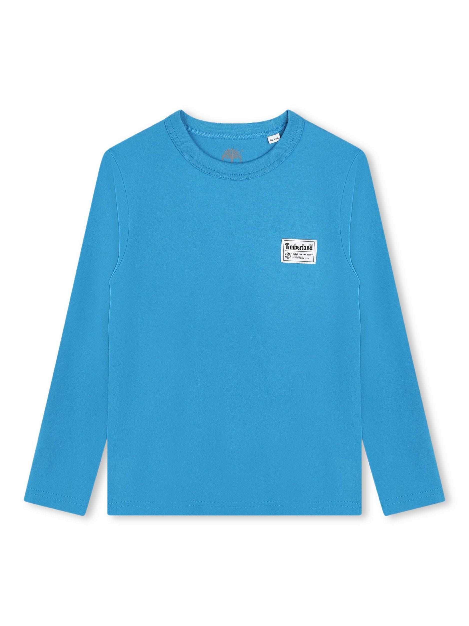 Product image 1 of 1, which shows Timberland Kids' Logo Long Sleeve T-Shirt, Blue, 6 years