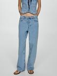 Mango Ari Wide Leg Jeans, Open Blue