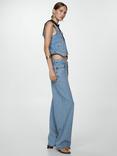 Mango Ari Wide Leg Jeans, Open Blue