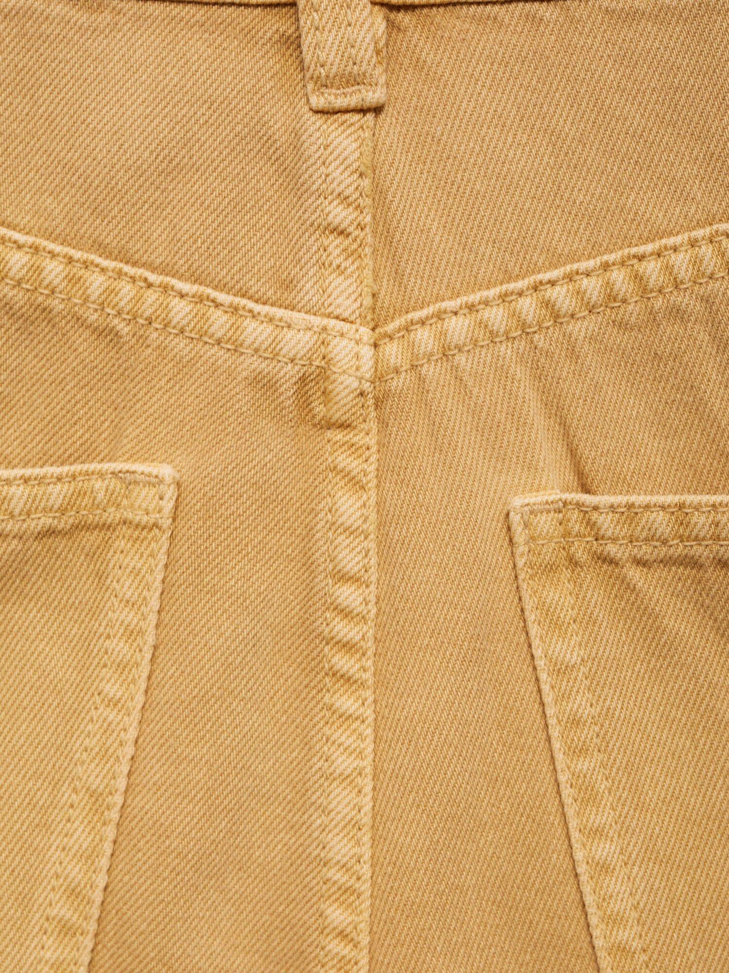 Product image 5 of 8, which shows Mango Ari Mid Rise Wide Leg Jeans, Mustard, 10