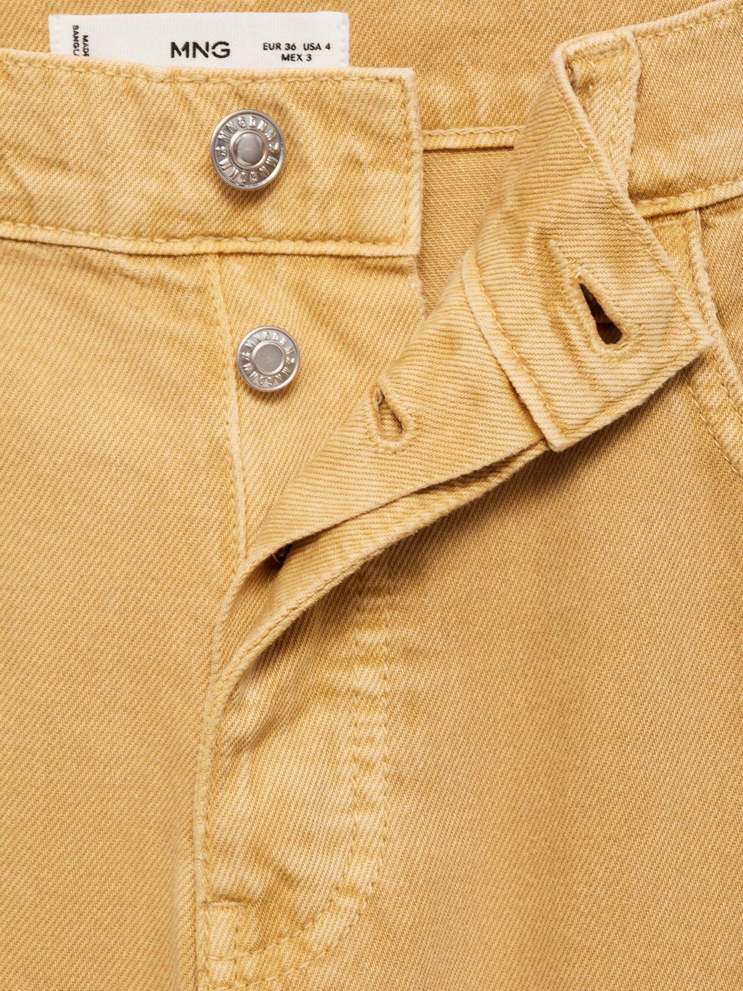 Product image 8 of 8, which shows Mango Ari Mid Rise Wide Leg Jeans, Mustard, 10