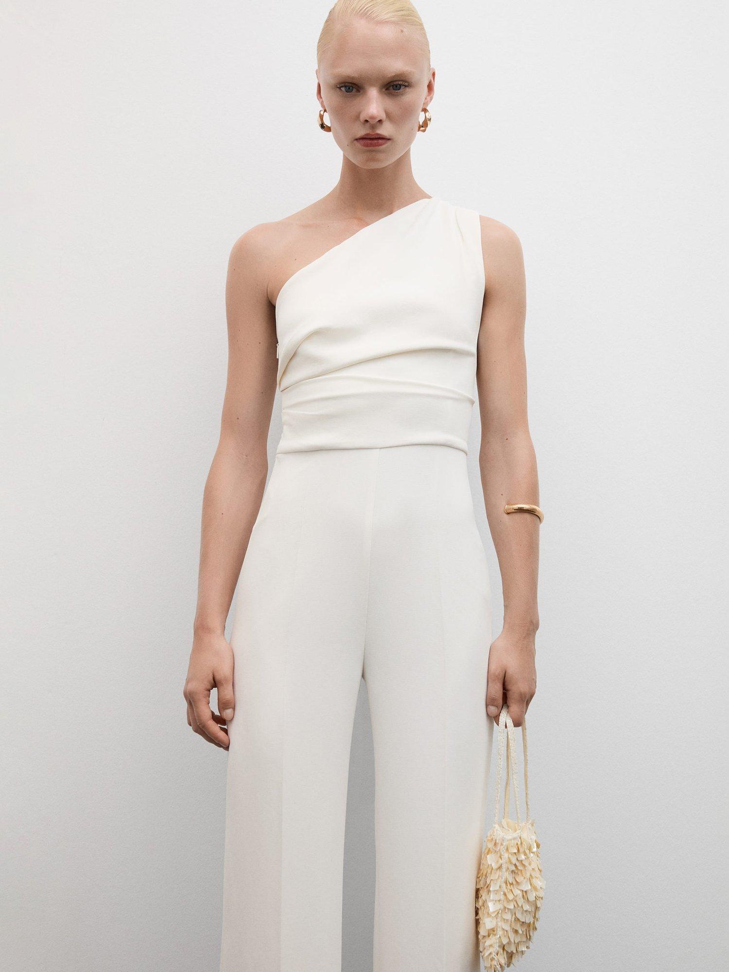 Mango Yeah Asymmetric Jumpsuit, Natural White