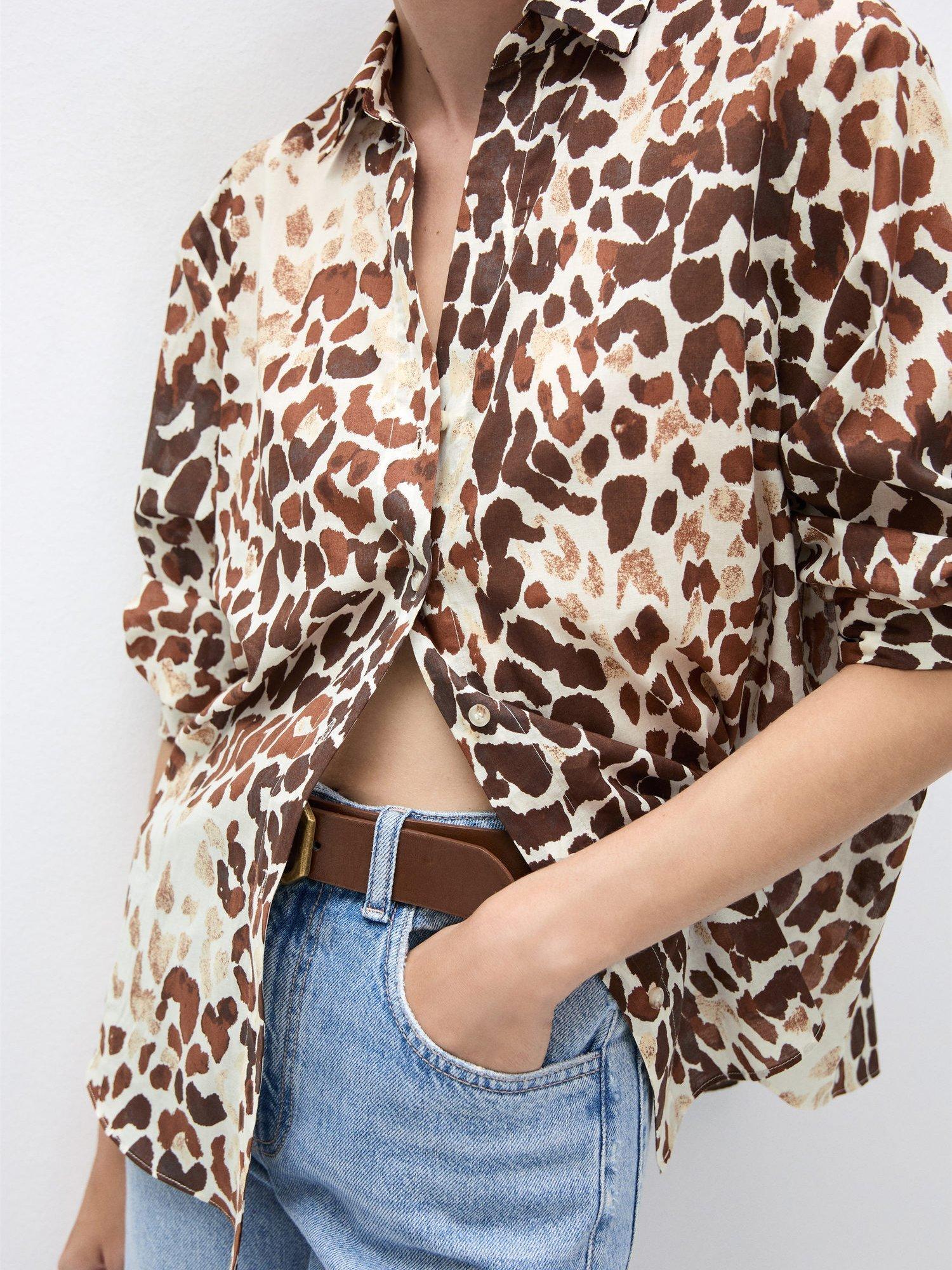 Mango Clipper Animal Print Shirt, Multi