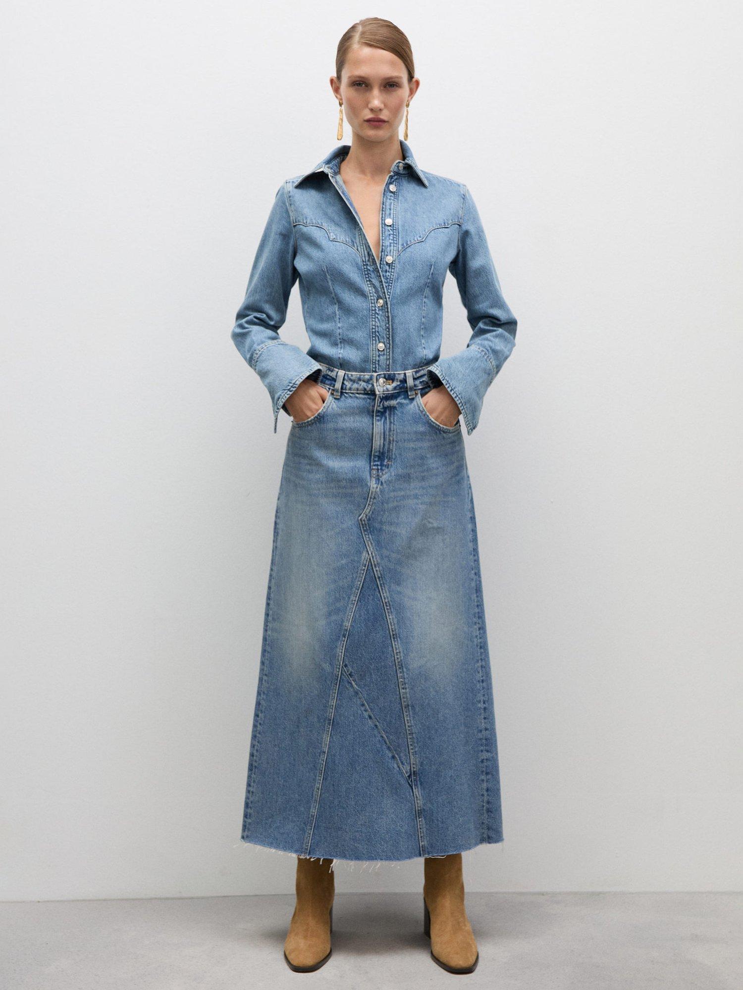 Mango Venetia Denim Shirt Blue