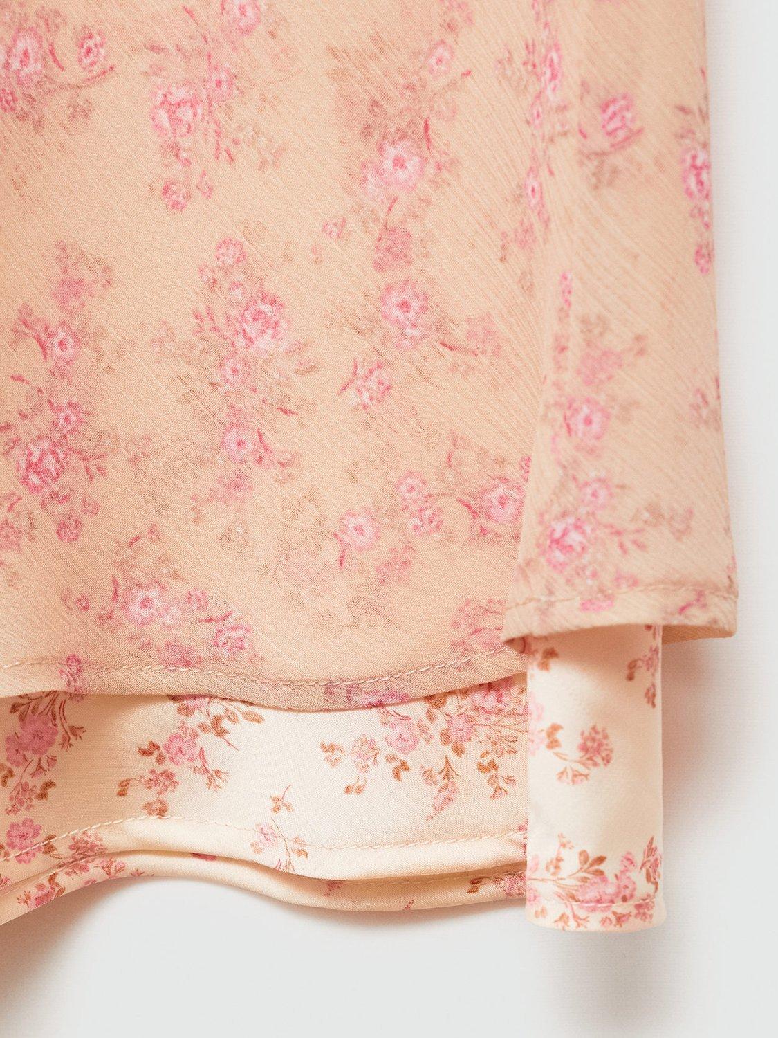 Product image 5 of 7, which shows Mango Laila Floral Skirt, Pastel Pink, S