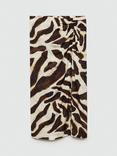 Mango Posito Animal Print Drape Skirt, Brown/Multi