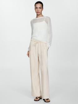 Mango Zumo Straight Cut Trousers, Off White - view 2, Off White