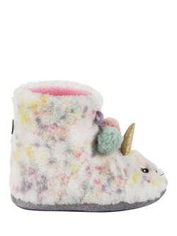 totes Kids' Fur Boot Slippers, Multi, Multi