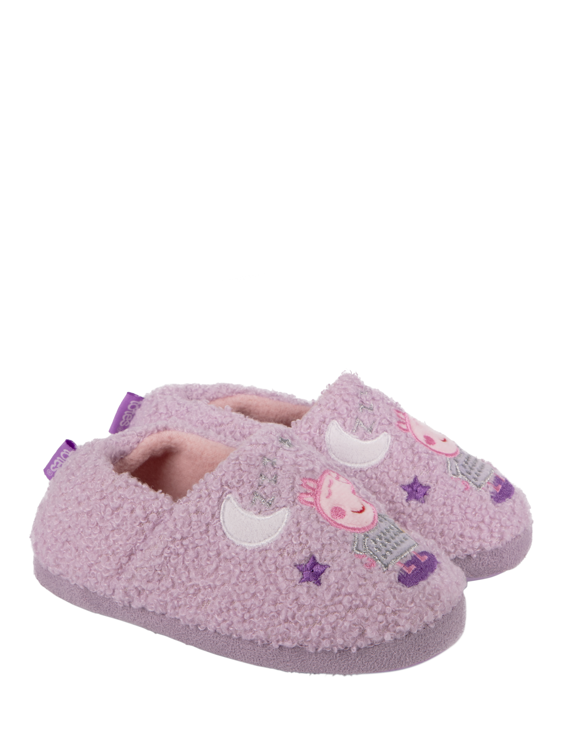 Product image 3 of 6, which shows totes Kids' Peppa Pig Novelty Slippers, Lilac, 5-6