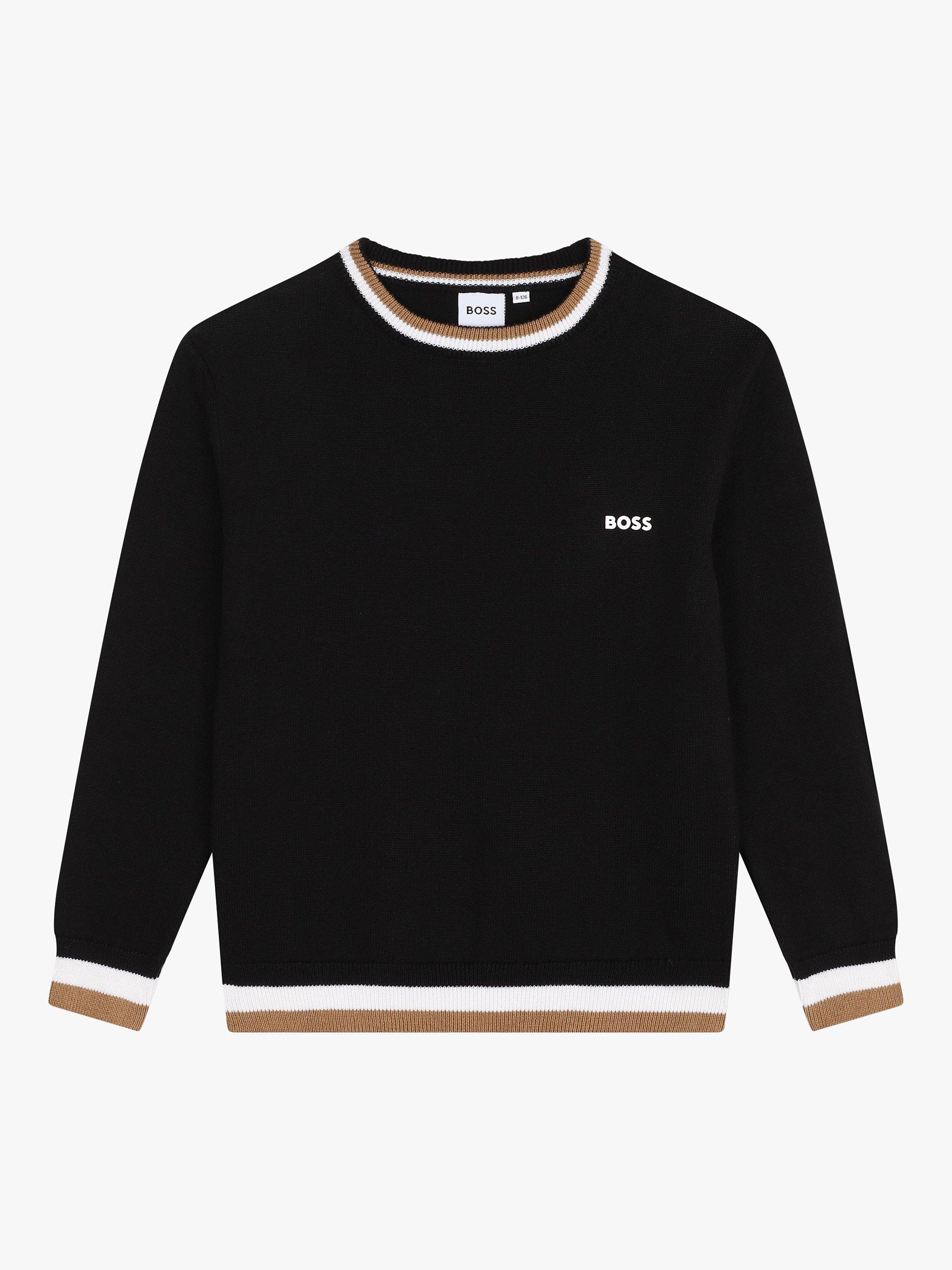 HUGO BOSS Kids Cotton Wool Jumper Black