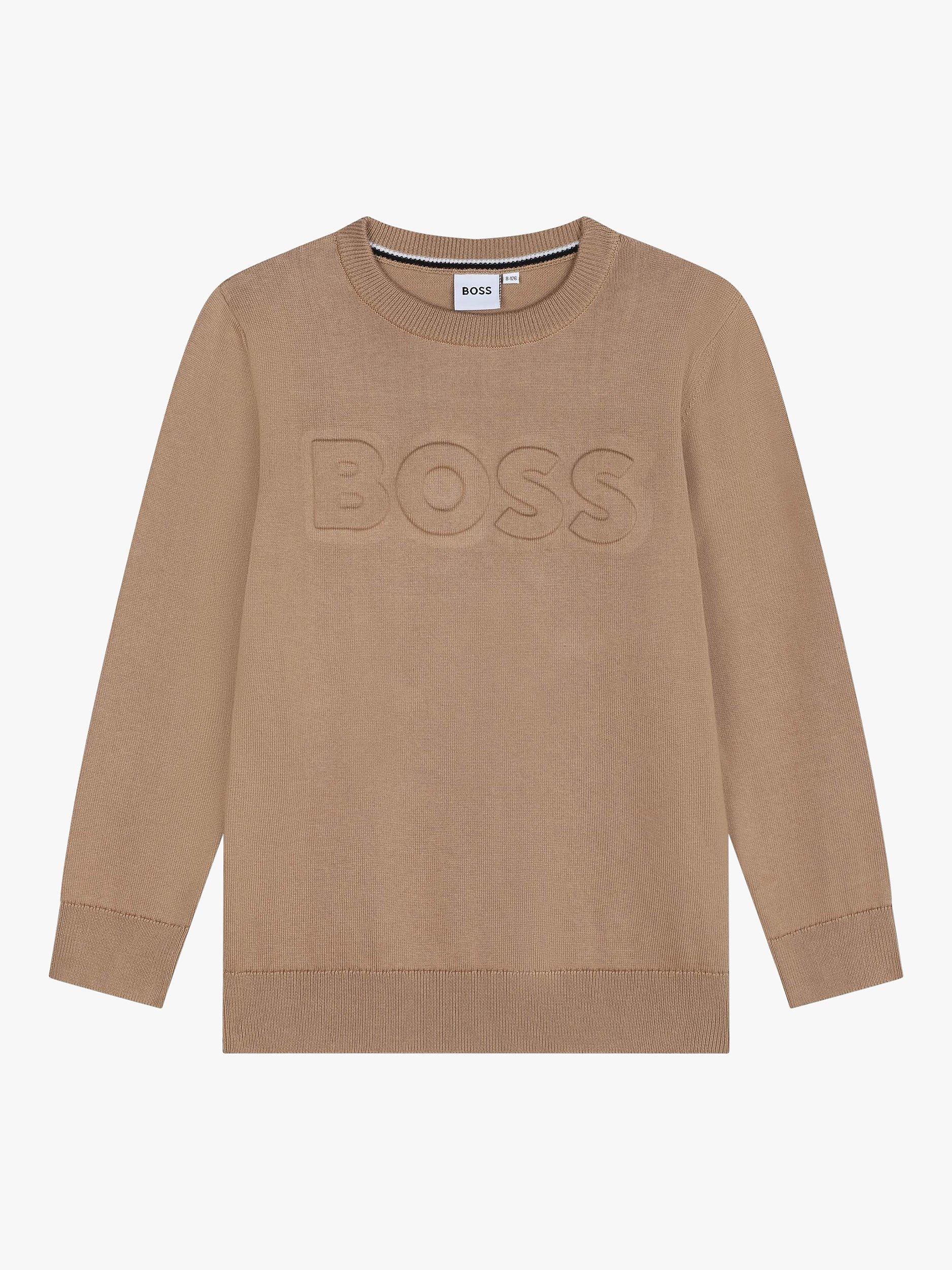 Product image 1 of 2, which shows HUGO BOSS Kids' Cotton Wool Sweatshirt, Cookie, 12 years
