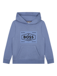 HUGO BOSS Kids' Logo Hoodie, Medium Grey