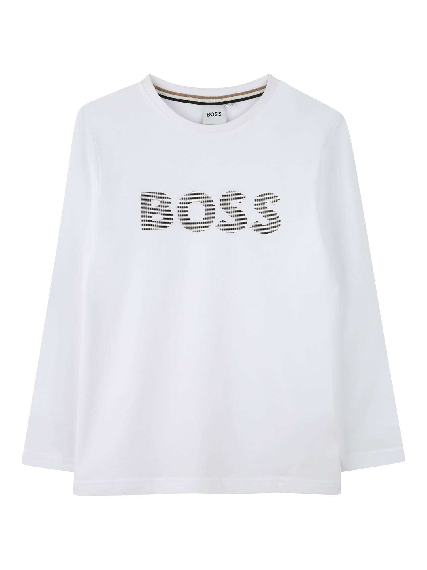 Product image 1 of 2, which shows HUGO BOSS Kids' Long Sleeve T-Shirt, White, 4 years