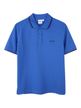 HUGO BOSS Kids' Short Sleeve Polo Shirt, Bright Cobalt