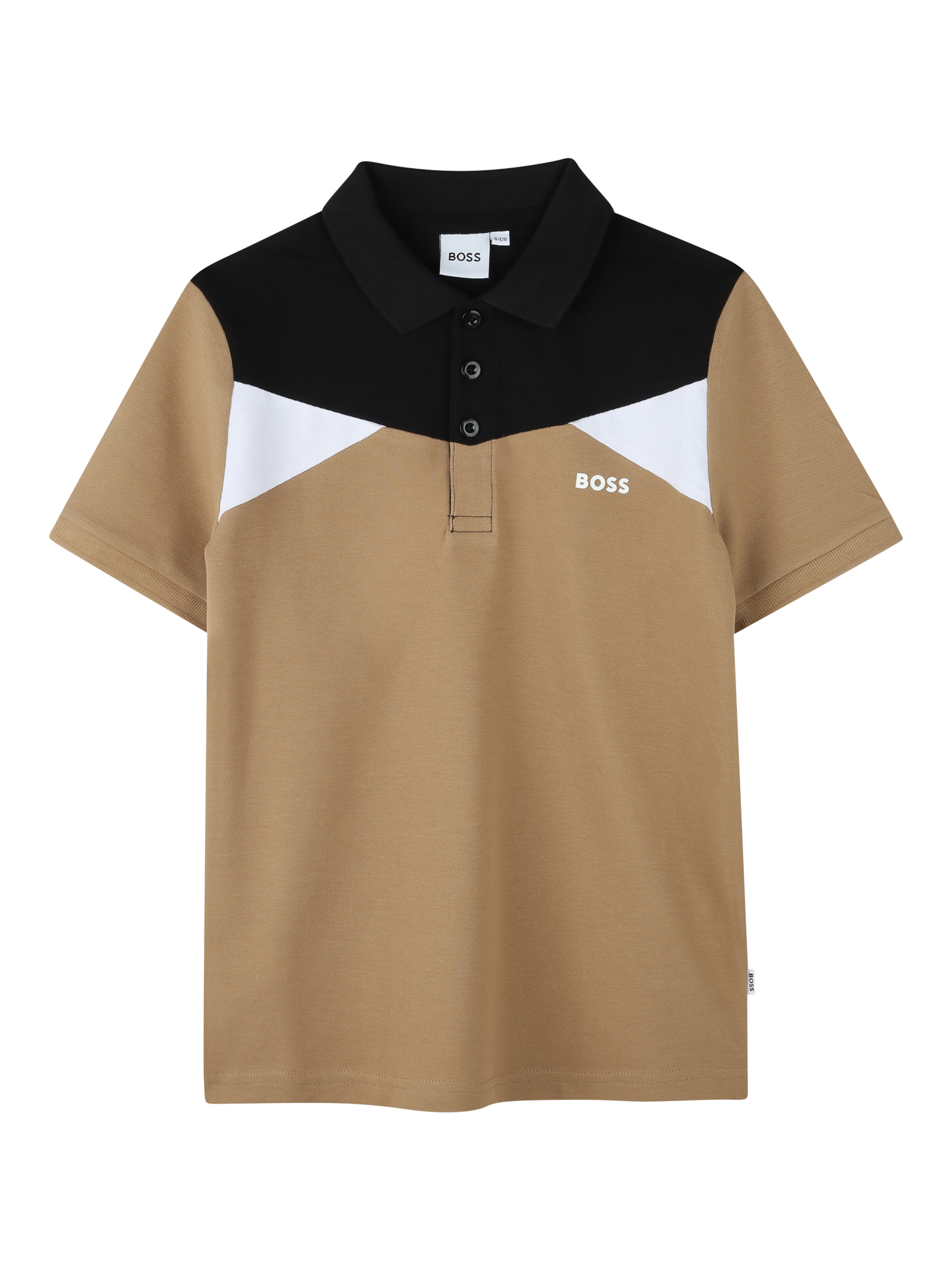 HUGO BOSS Kids' Short Sleeve Polo Shirt, Cookie/Multi