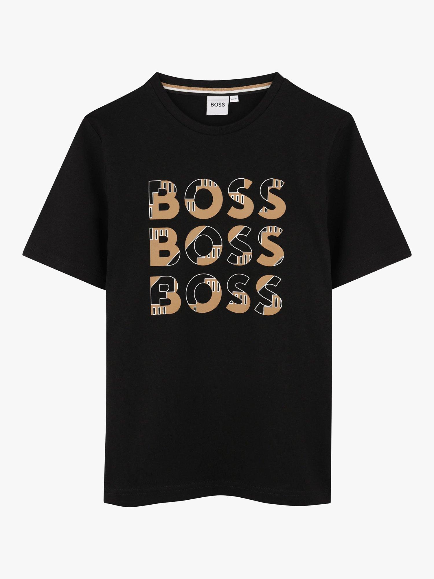 HUGO BOSS Kids Logo T Shirt Black