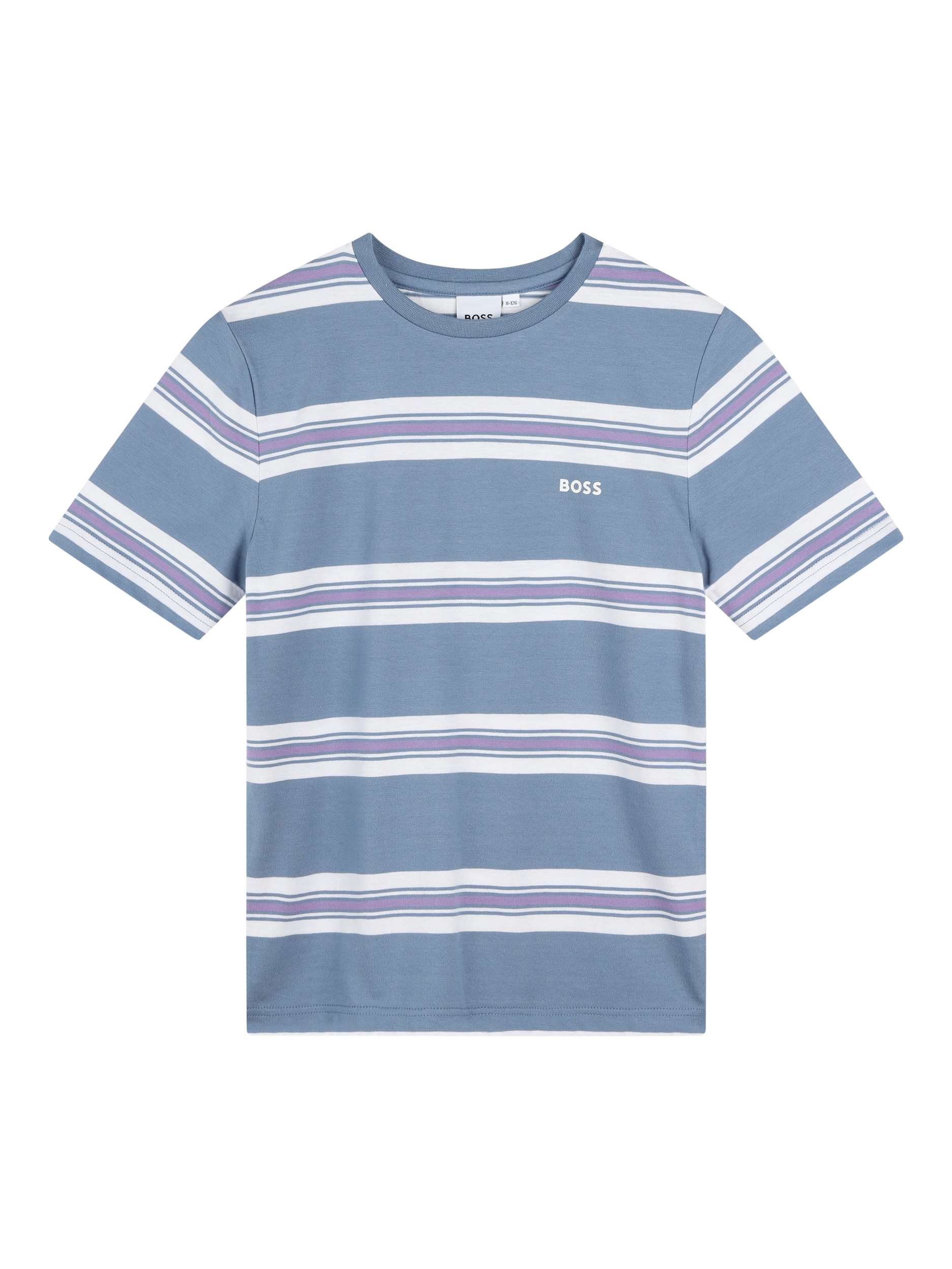 Product image 1 of 2, which shows HUGO BOSS Kids' Cotton Striped T-Shirt, Medium Grey, 4 years