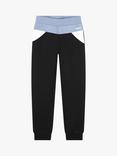 HUGO BOSS Kids' Colour Block Brushed Fleece Joggers, Black