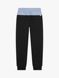 HUGO BOSS Kids' Colour Block Brushed Fleece Joggers, Black