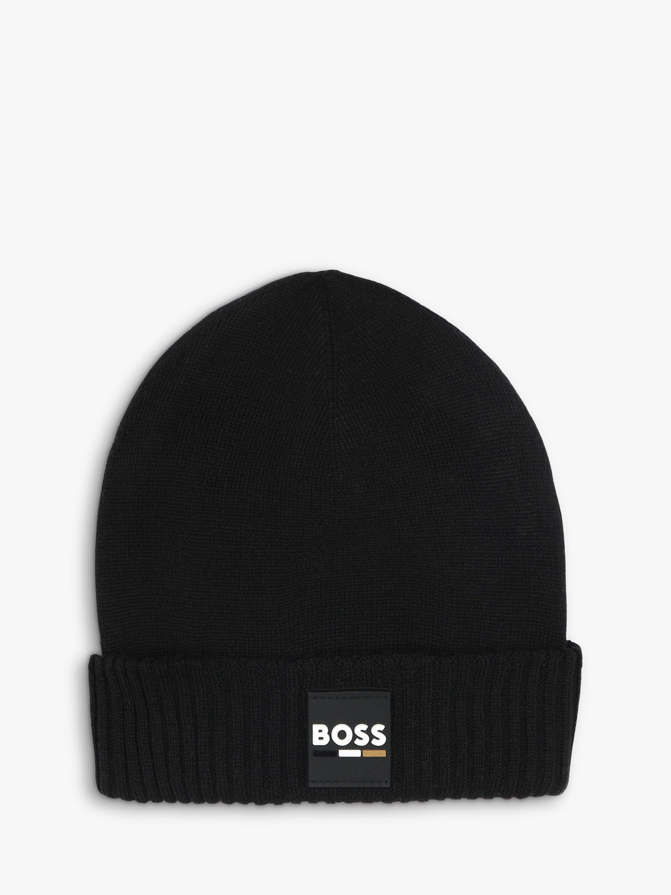 HUGO BOSS Kids' Logo Beanie Hat, Black